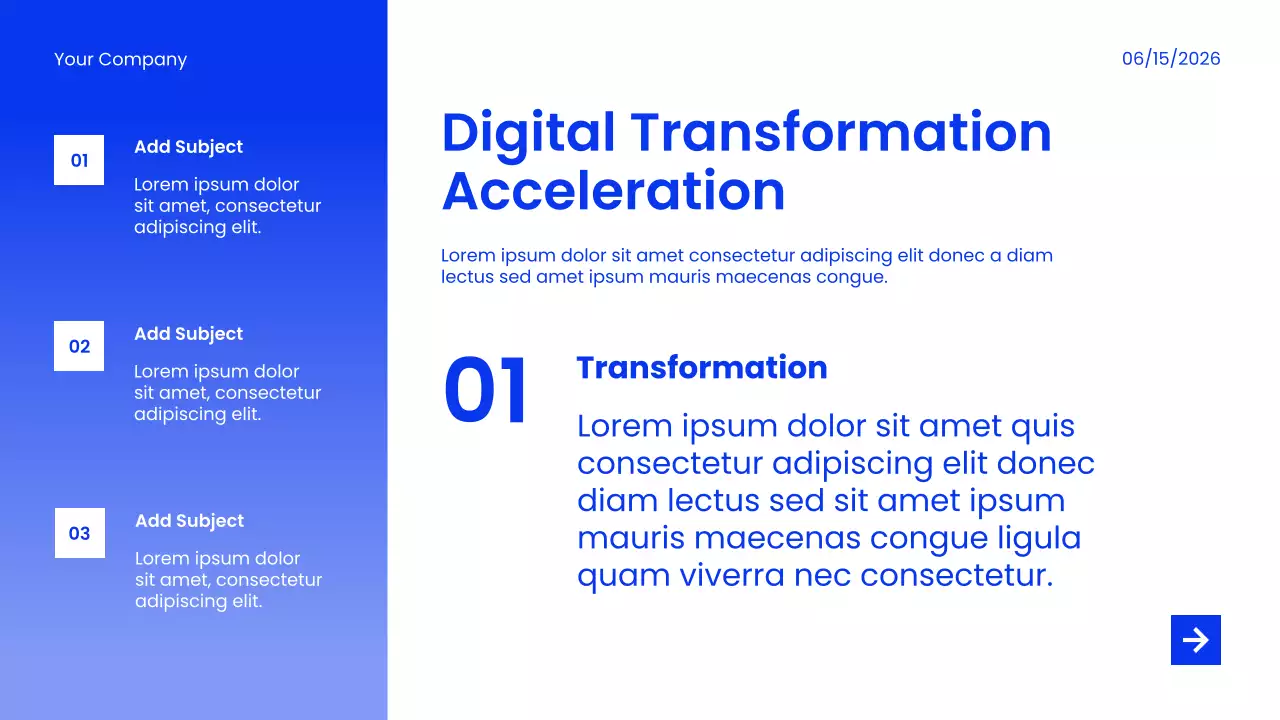 블루 모던 마켓 트렌드 및 인사이트 보고서 프레젠테이션