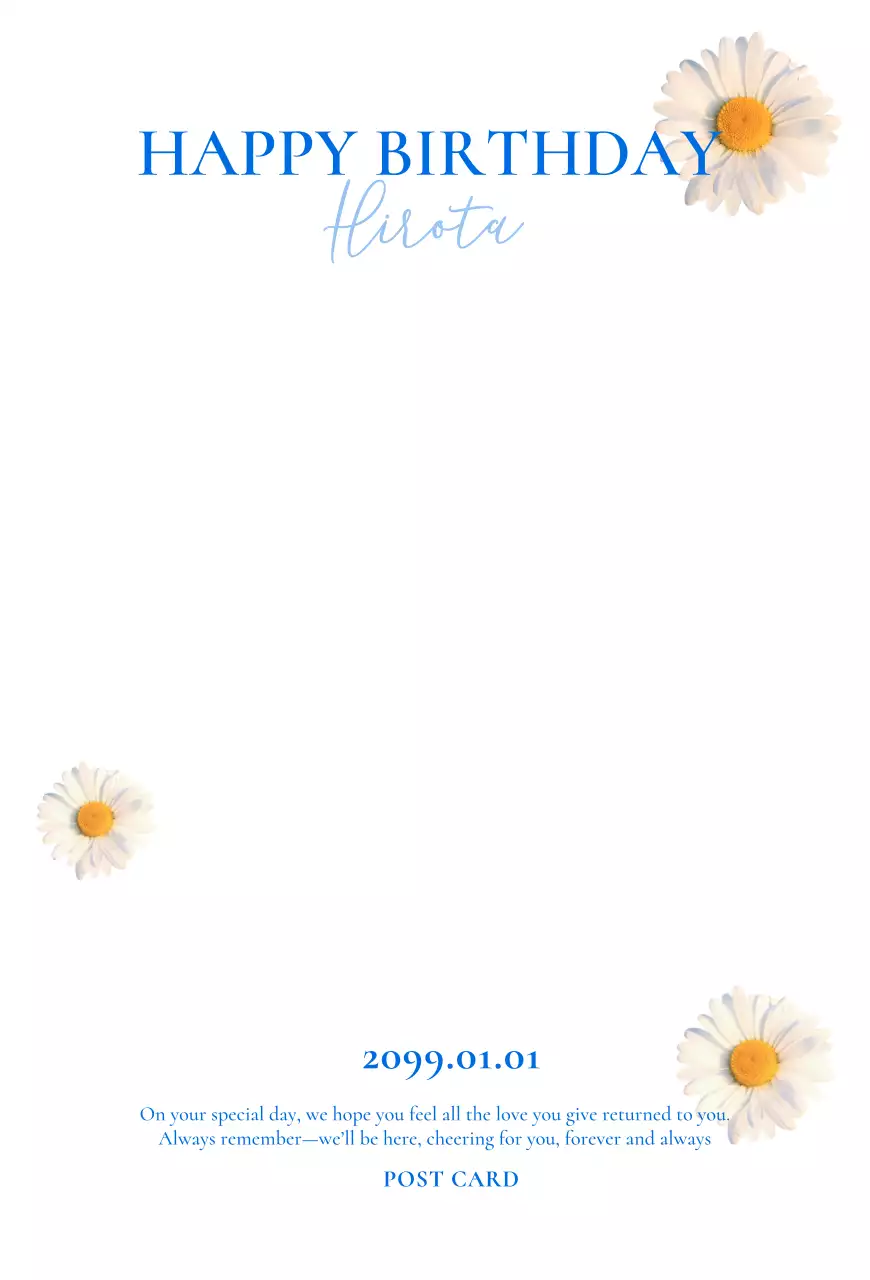 青 オシャレ 誕生日 ポスター ピュアセンイル