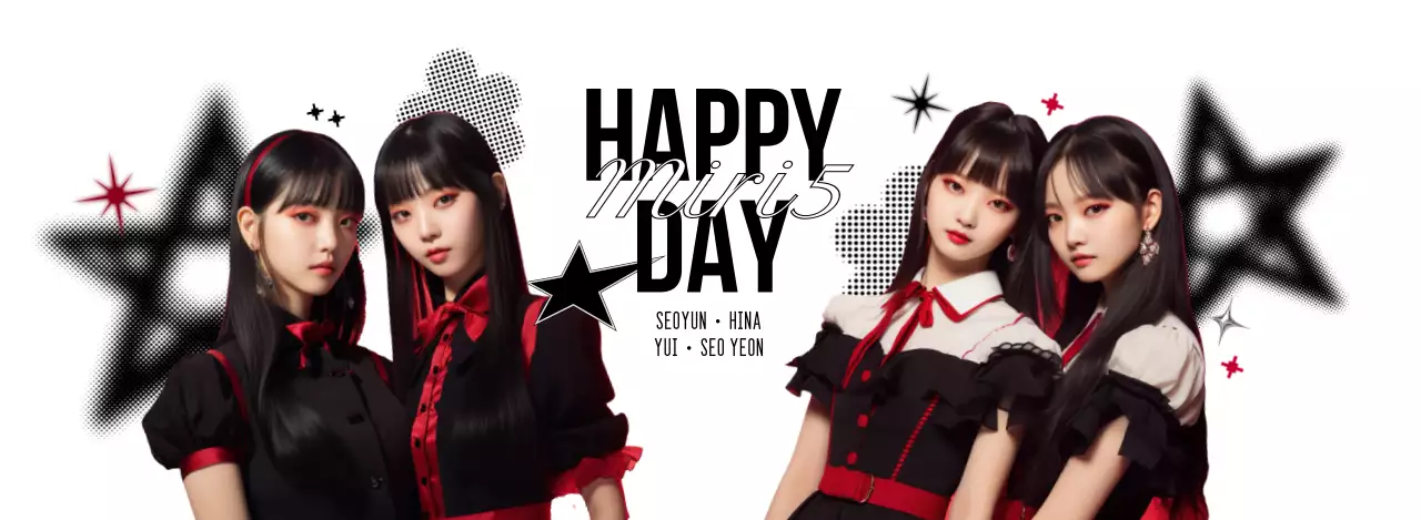 黒 モダン アイドル誕生日カフェ