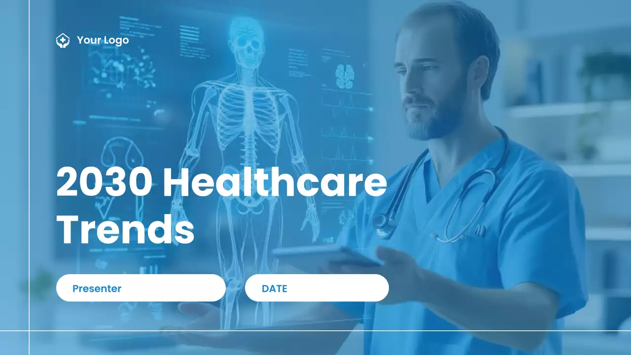 Blue Modern Healthcare Trends Presentation