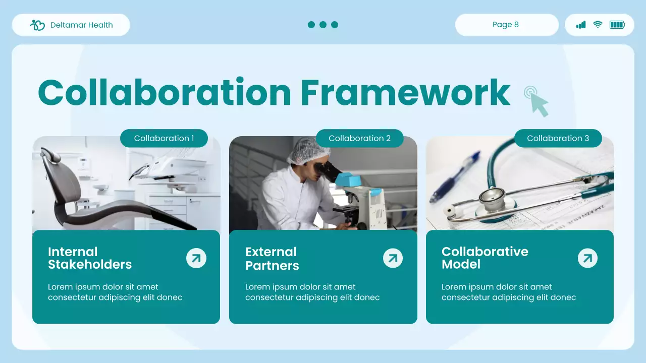 Blue and Teal Modern UI and UX Healthcare Insights Report Presentation
