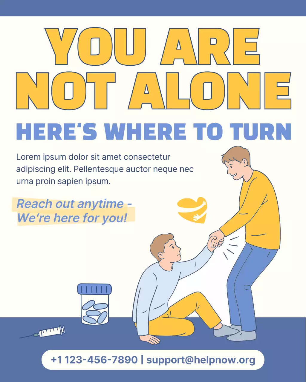 Yellow Modern Substance Abuse Support Information Instagram Post