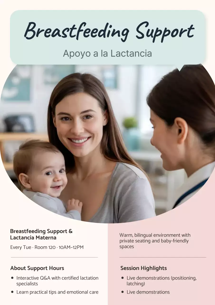 Beige Modern Breastfeeding Information Hospital Medical