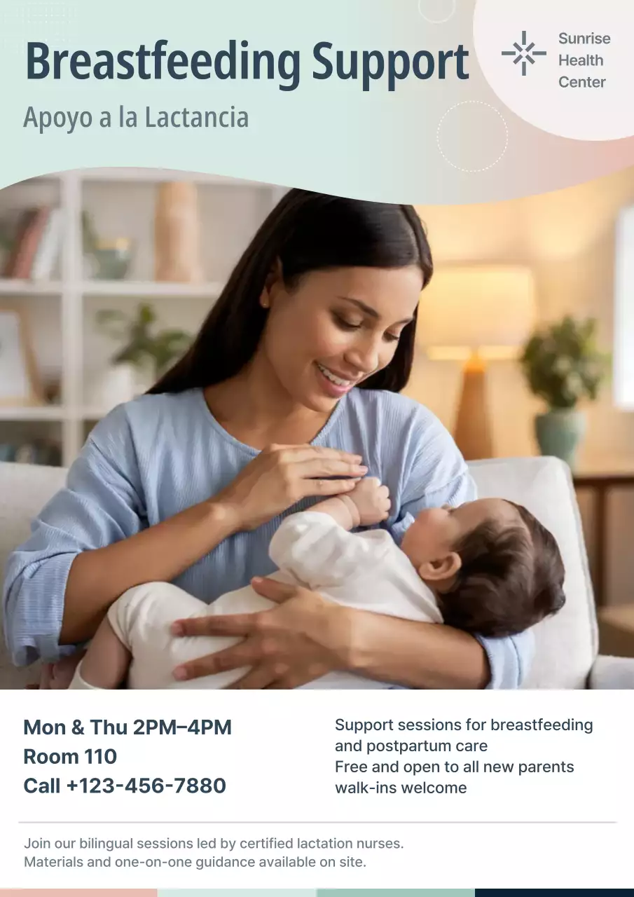 Beige Modern Breastfeeding Announcement Medical Hospital
