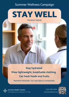 Navy Modern Wellness Announcement Hospital Medical