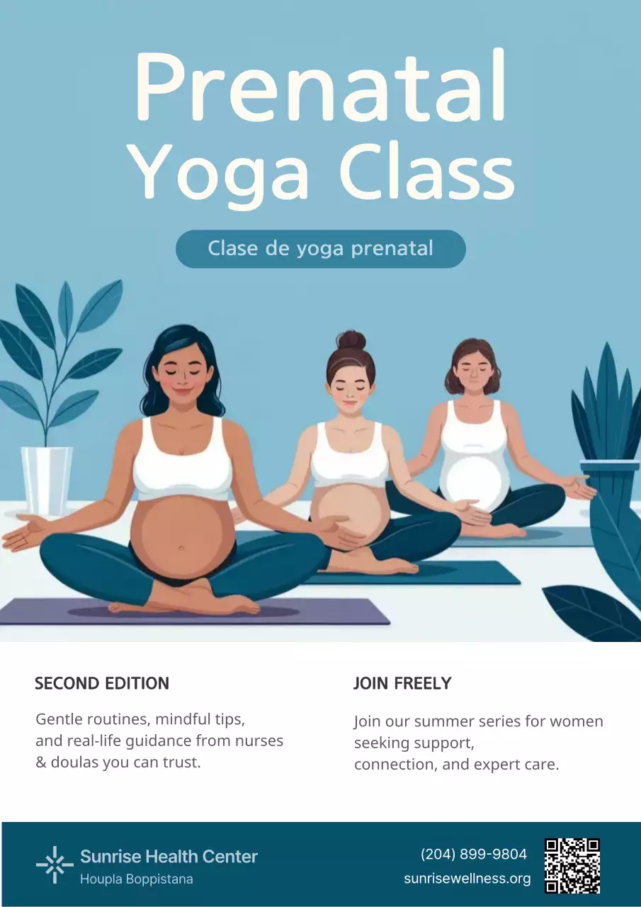 Blue Modern Prenatal Yoga Promotion Medical Hospital