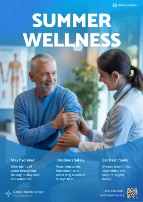 Blue Modern Wellness Promotion Summer Senior