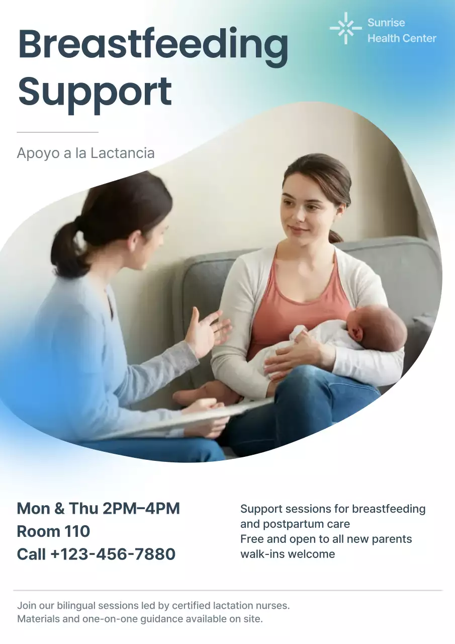 Blue Modern Health Breastfeeding Hospital Medical