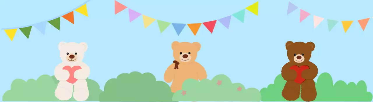 하늘색 아기자기한 곰돌이 축제