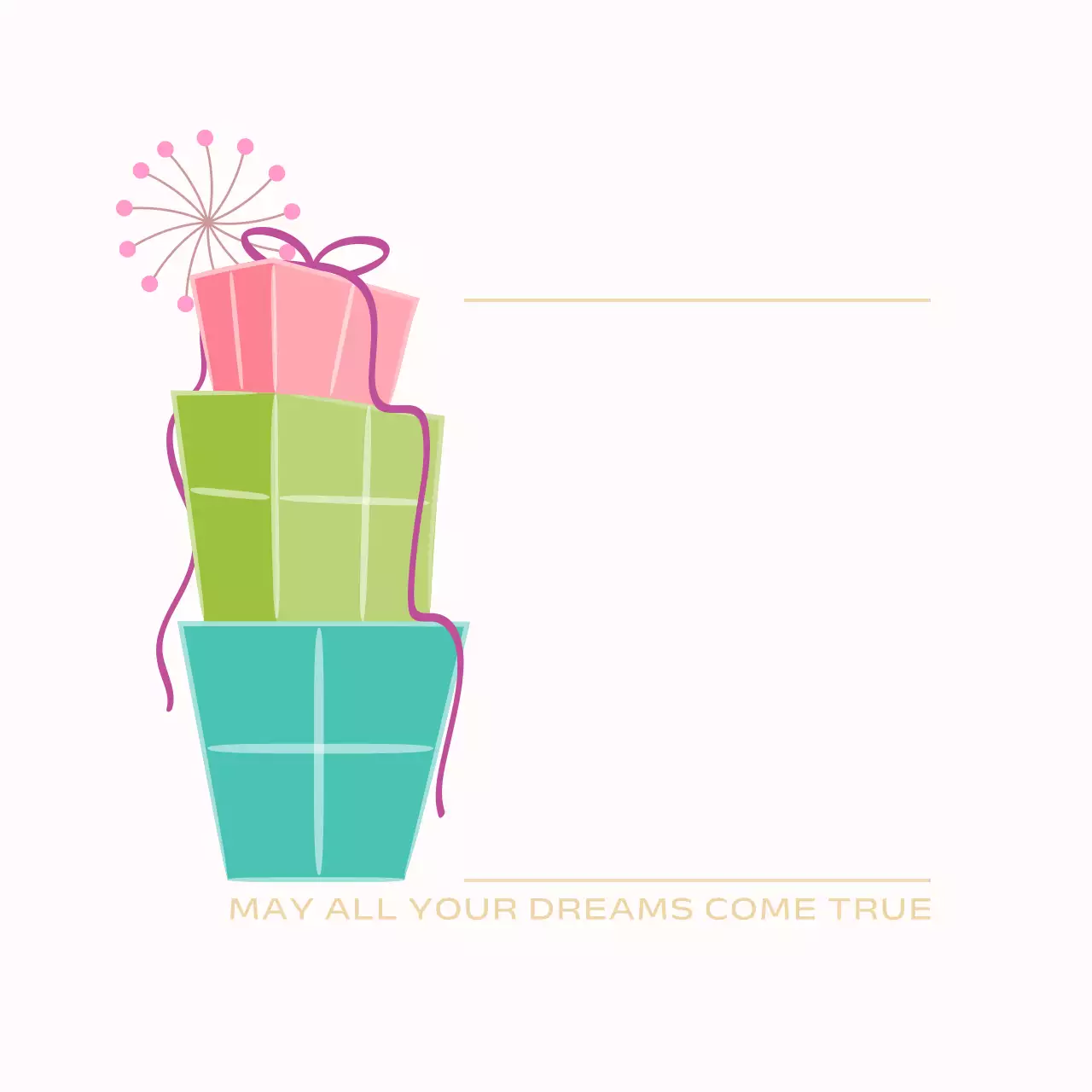 베이지 심플 생일 기념