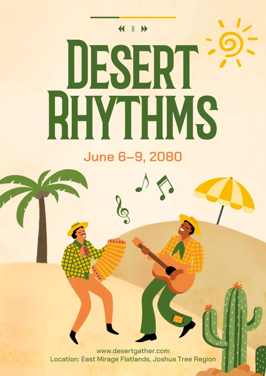 Yellow Retro Music Event Poster