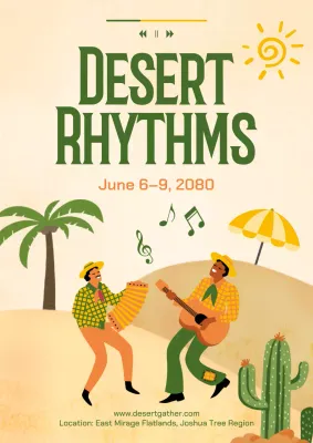 Yellow Retro Music Event Poster