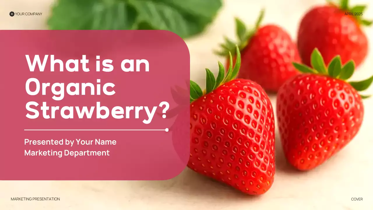 Red Modern Organic Strawberry Produce Presentation