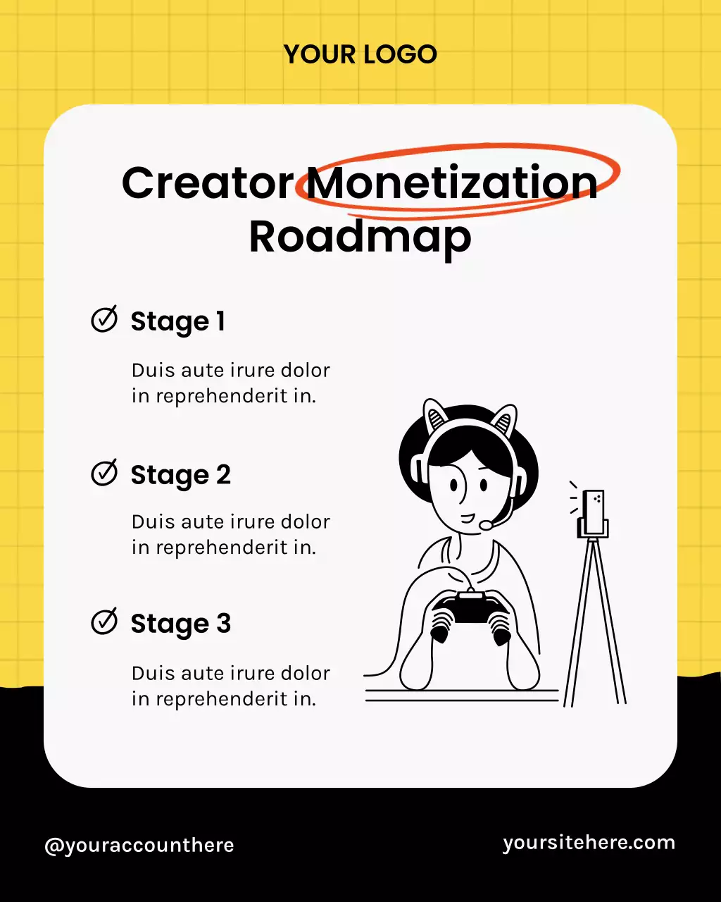 Yellow Minimal Creator Guide Social Media Instagram Post