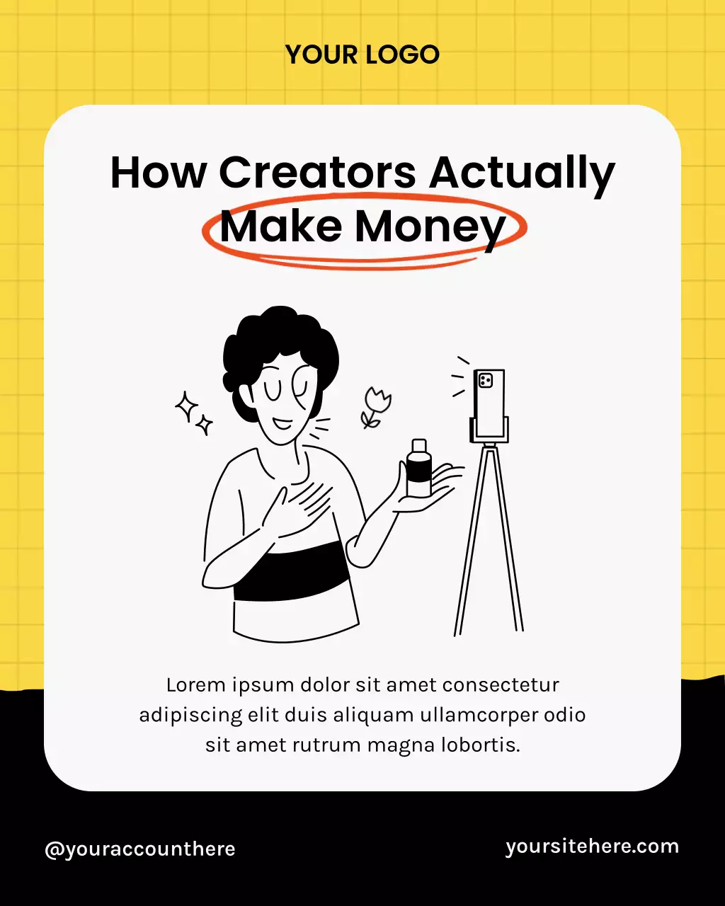 Yellow Minimal Creator Guide Social Media Instagram Post