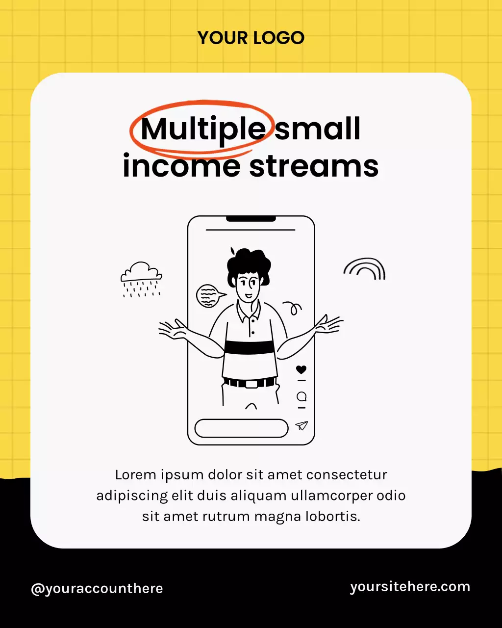 Yellow Minimal Creator Guide Social Media Instagram Post