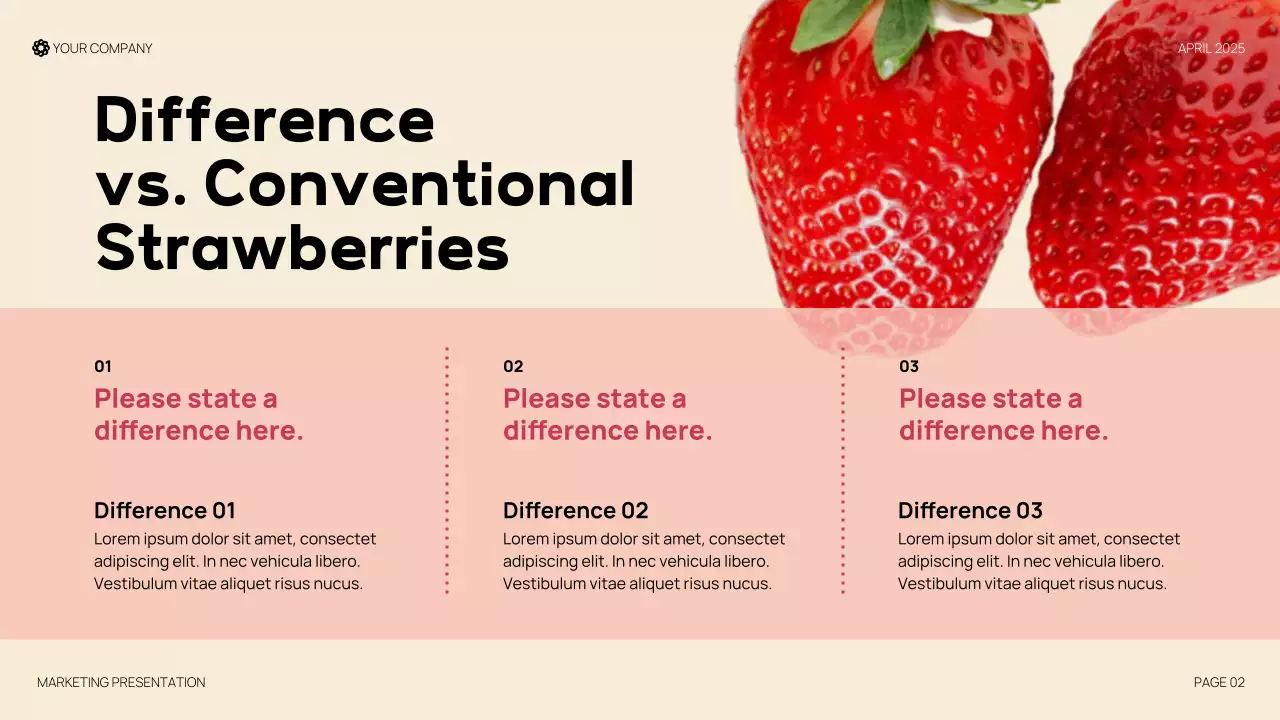 Red Modern Organic Strawberry Produce Presentation