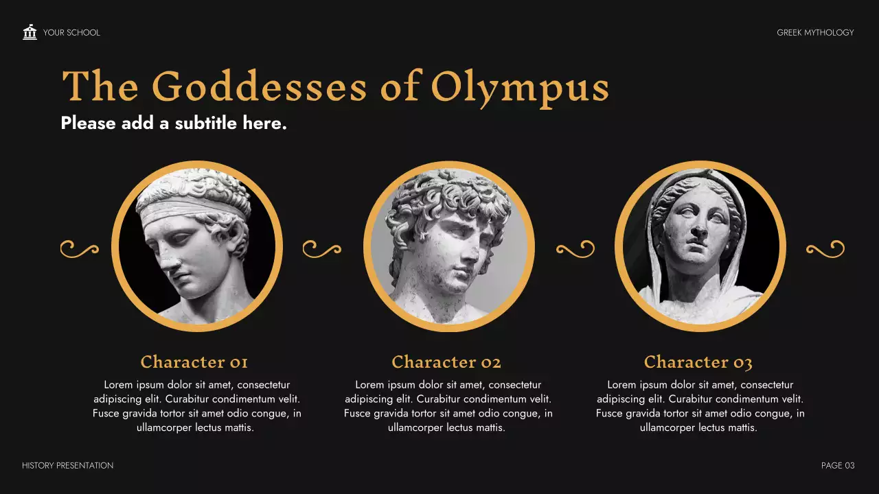 Beige Classic Mythology Class Presentation