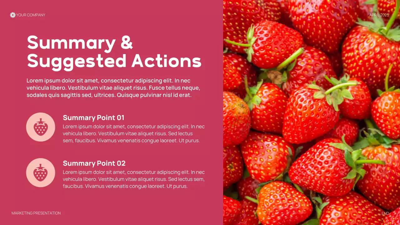 Red Modern Organic Strawberry Produce Presentation