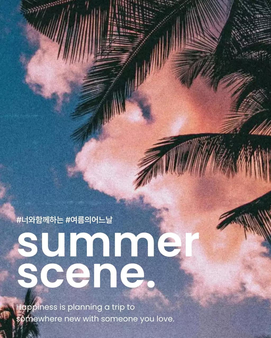 남색과 핑크의 감성적인 여름 게시글