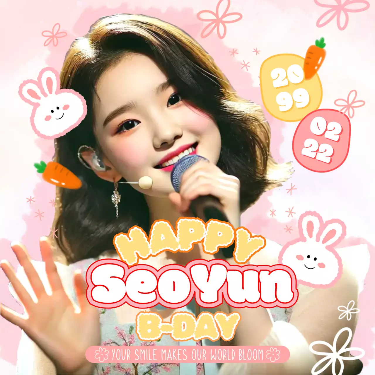 ピンク 誕生日 ポスター かわいいセンイル