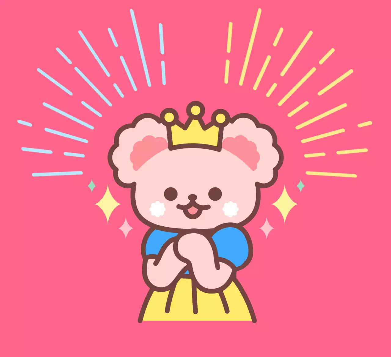 핑크 아기자기한 캐릭터 스티커