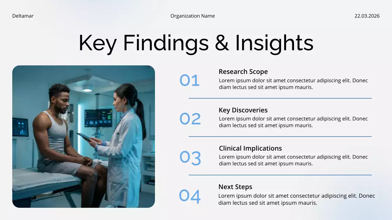 Blue and White Healthcare Trends and Insights Report Presentation