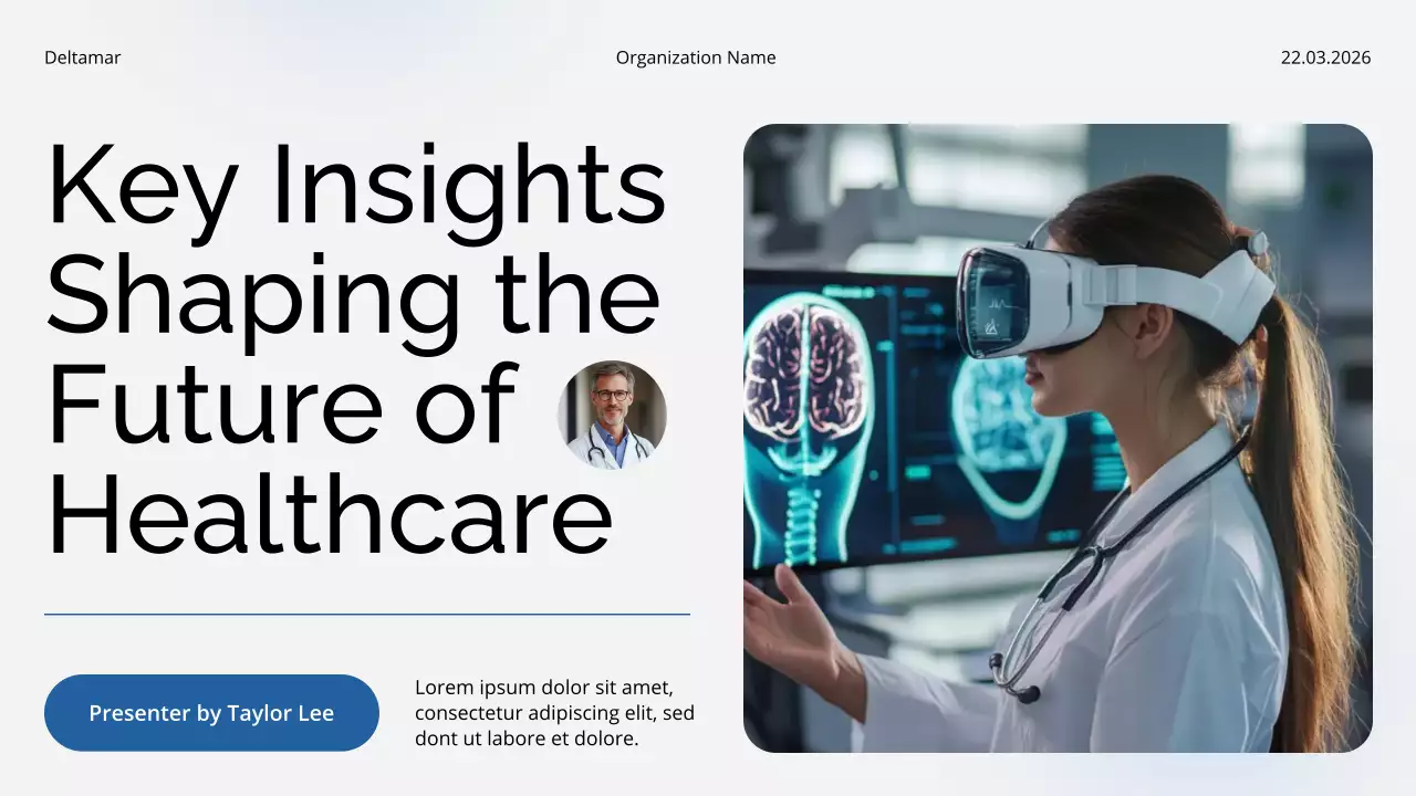 Blue and White Healthcare Trends and Insights Report Presentation