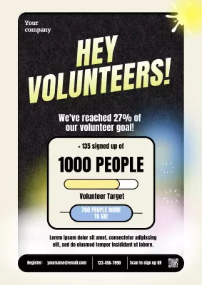 Colourful Modern Volunteer Recruitment Web Poster