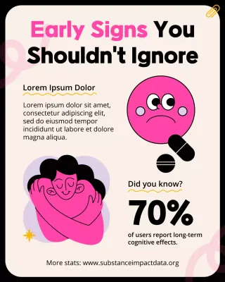 Beige and Pink Substance Abuse Awareness Instagram Post