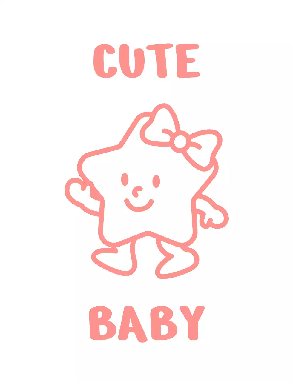핑크 심플 아기 캐릭터
