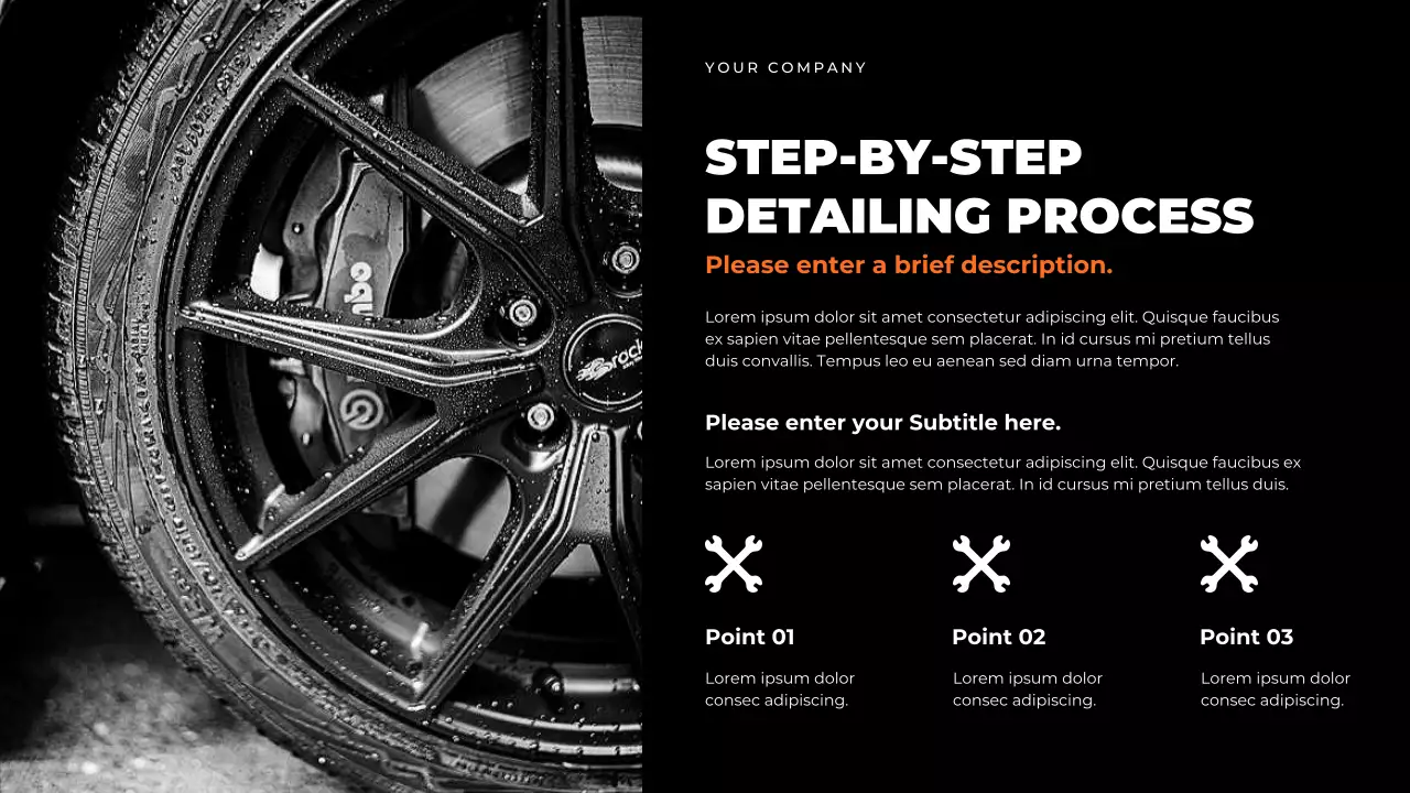 Black Modern Car Maintenance Guide Presentation