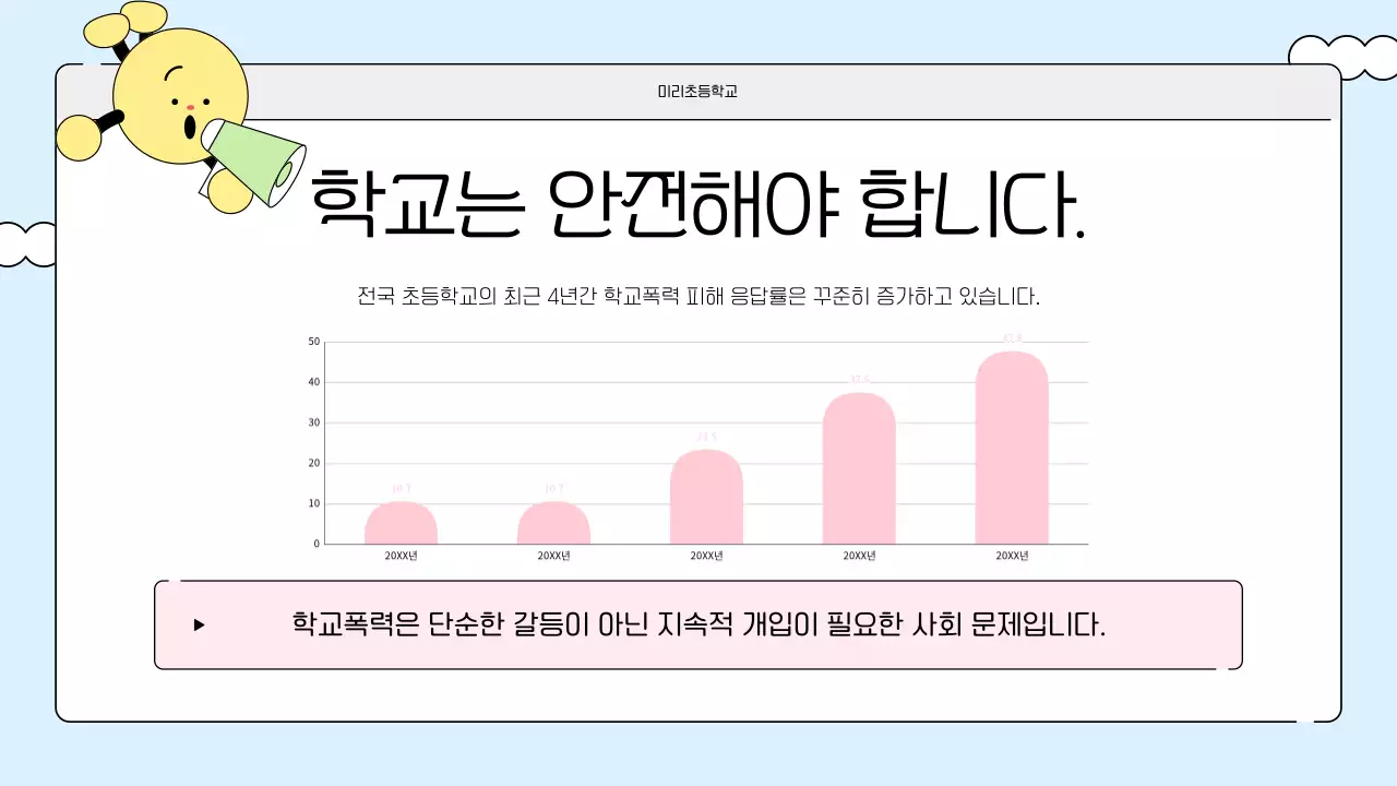 하늘색 아기자기한 학교폭력 예방 교육 자료