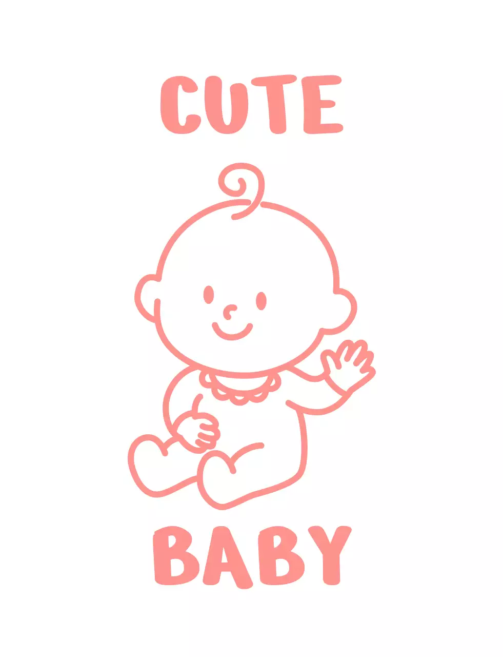 핑크 심플 아기 캐릭터