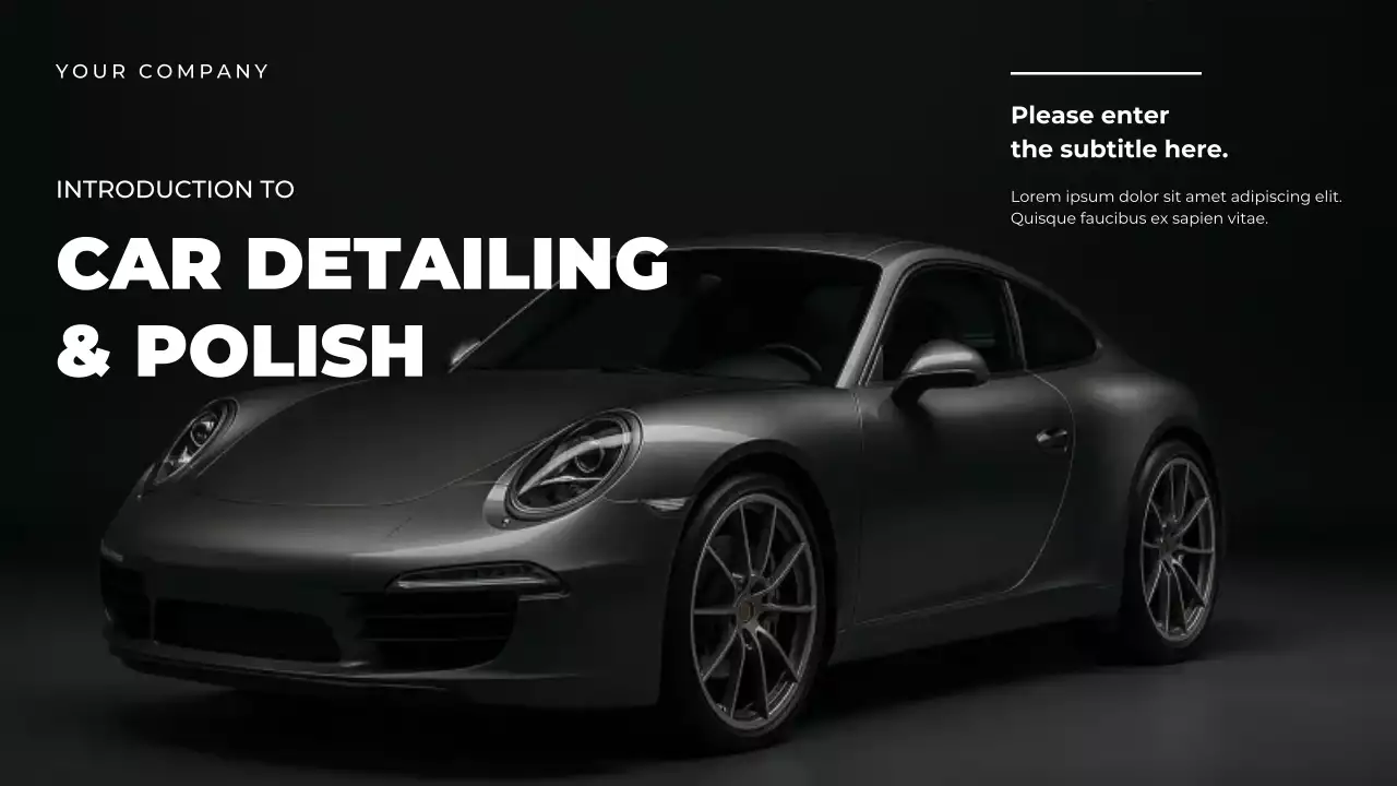 Black Modern Car Maintenance Guide Presentation