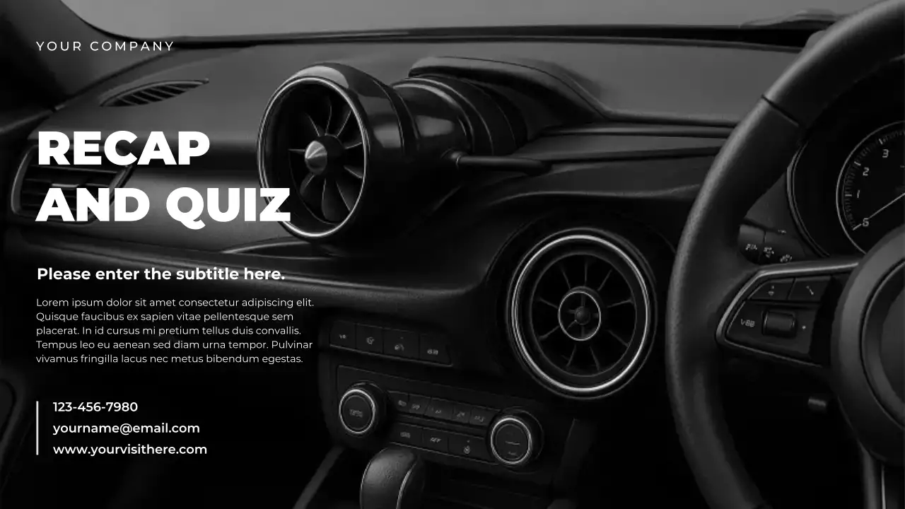 Black Modern Car Maintenance Guide Presentation