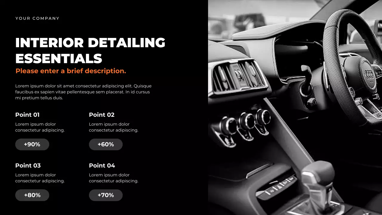 Black Modern Car Maintenance Guide Presentation