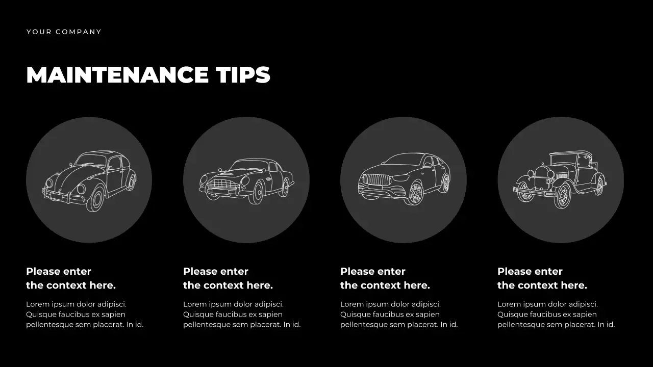 Black Modern Car Maintenance Guide Presentation