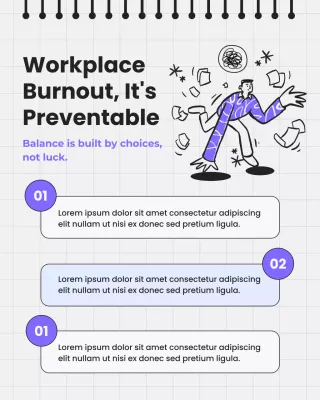 White and Purple Work Mental Health Instagram Post