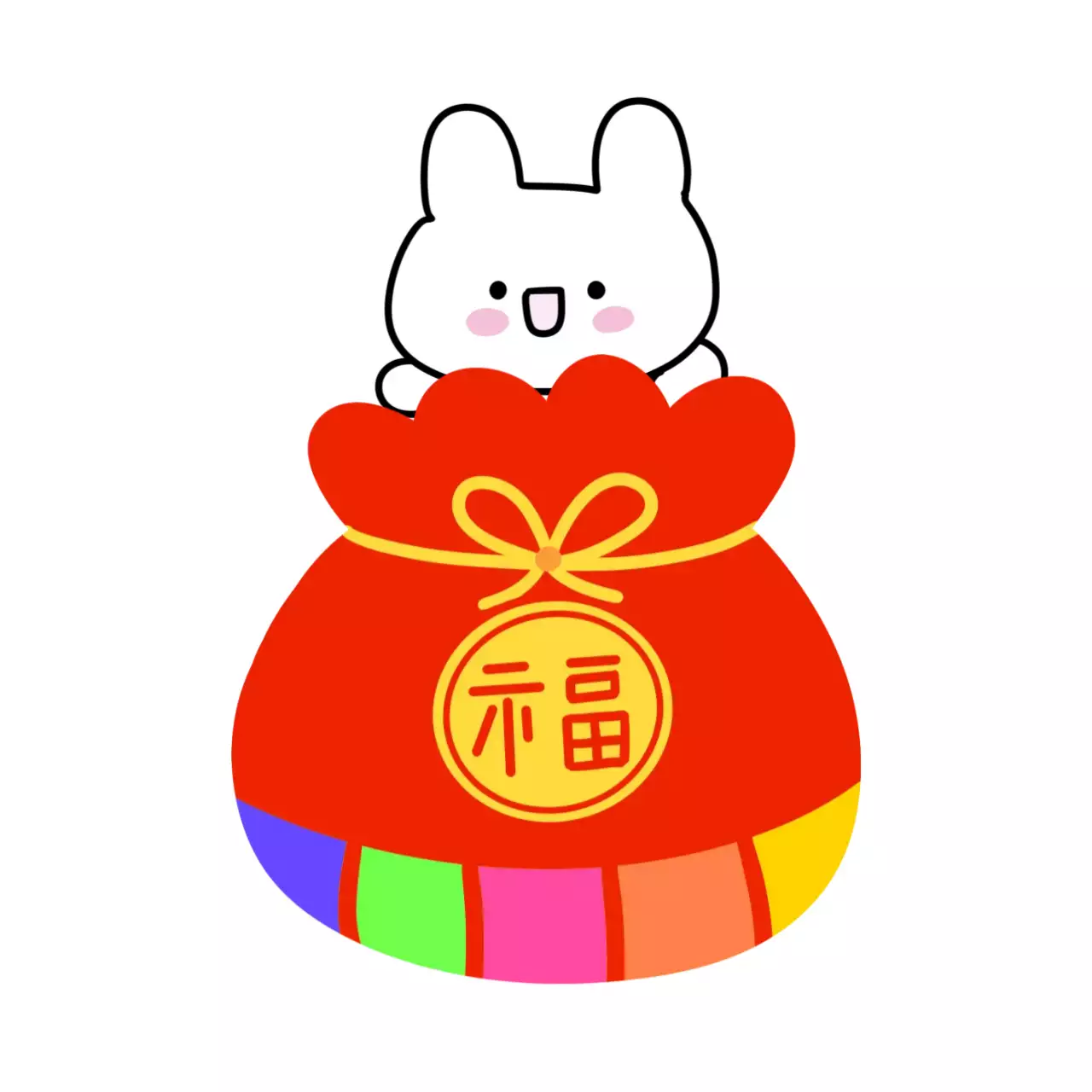 빨강 아기자기한 설날 스티커