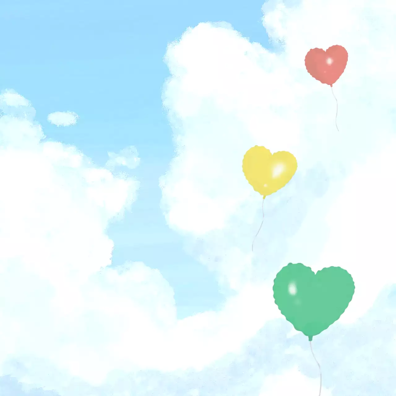 하늘색 심플 풍선 포토프레임