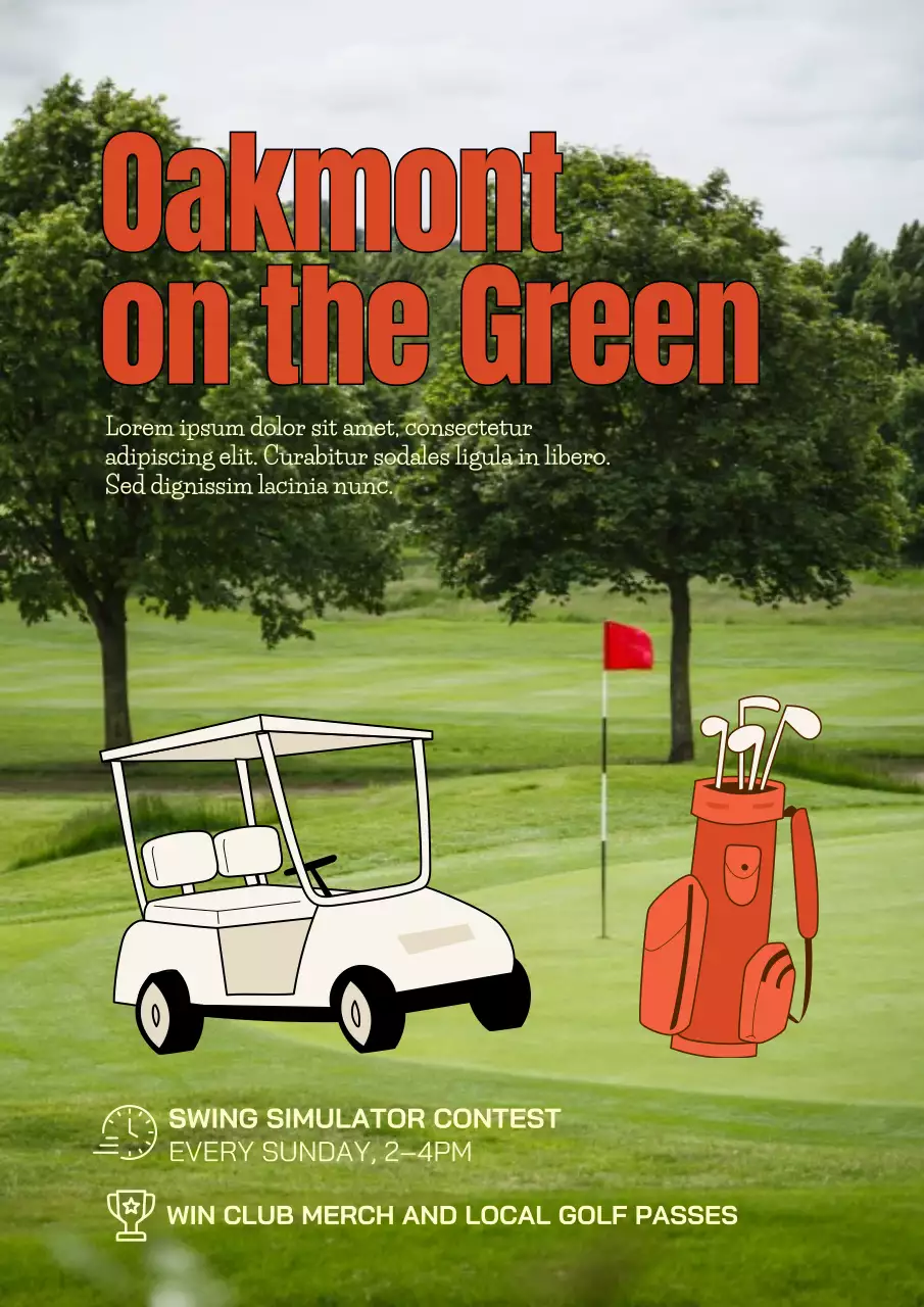 그린 러스틱 골프 이벤트 포스터