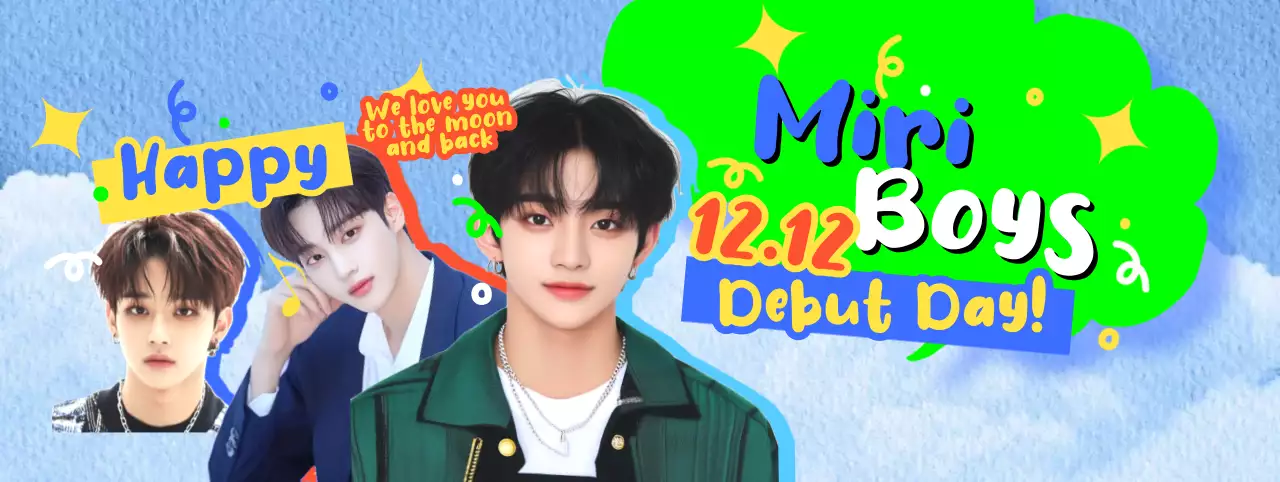 カラフル ポップ デビュー ポスター アイドル誕生日カフェ