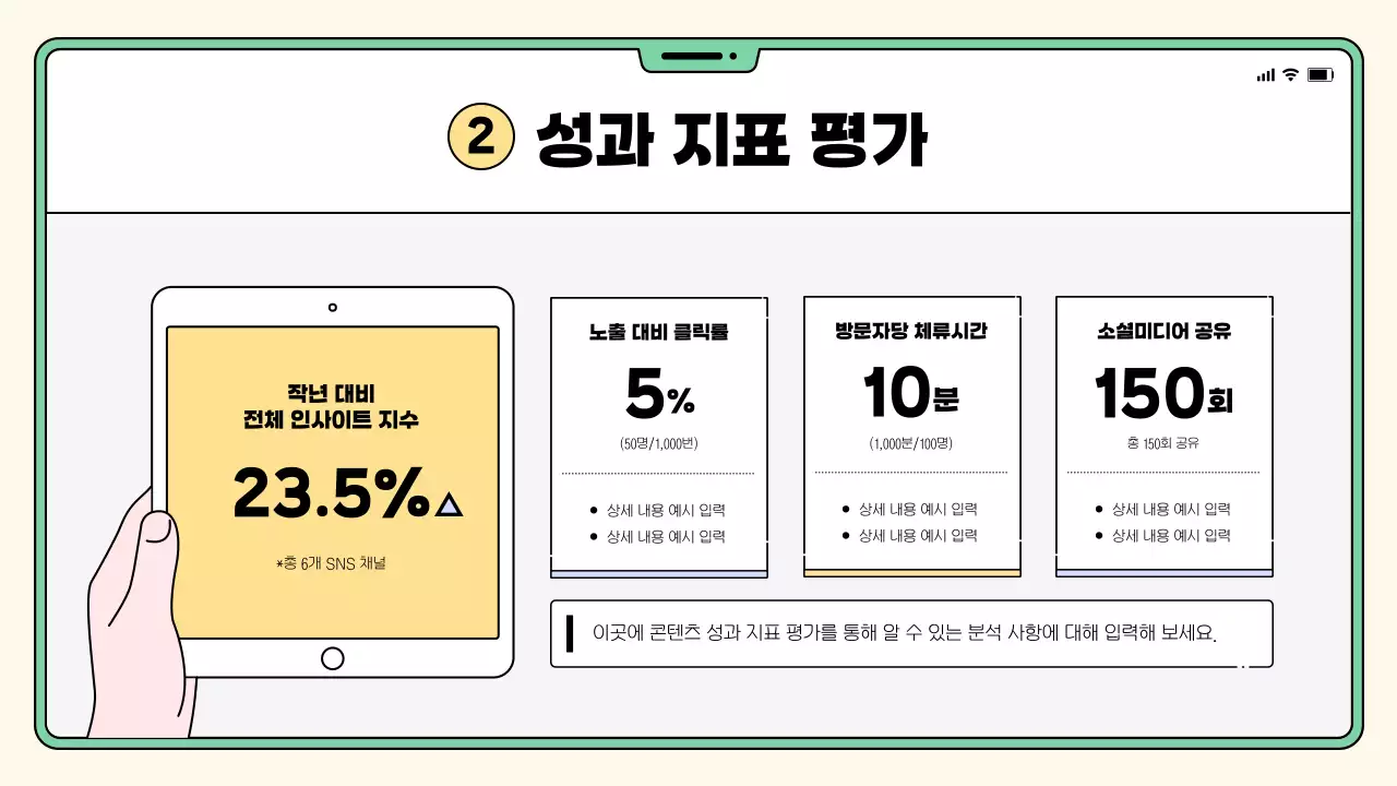 노랑과 초록의 아기자기한 키즈 콘텐츠 인사이트 분석 보고서