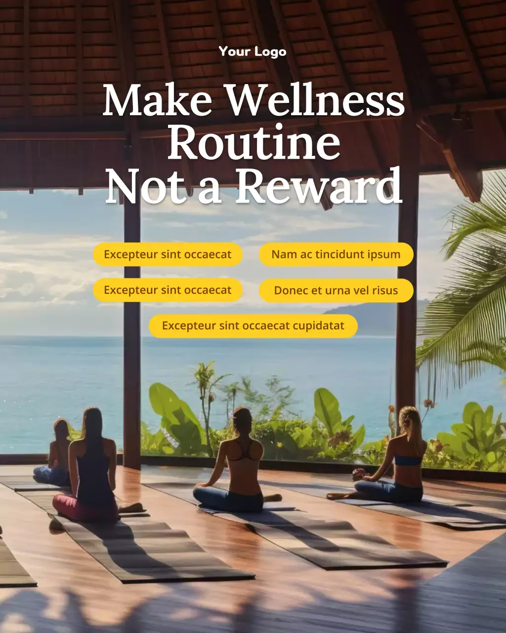 Orange Minimal Wellness Routine Promotion Instagram Post