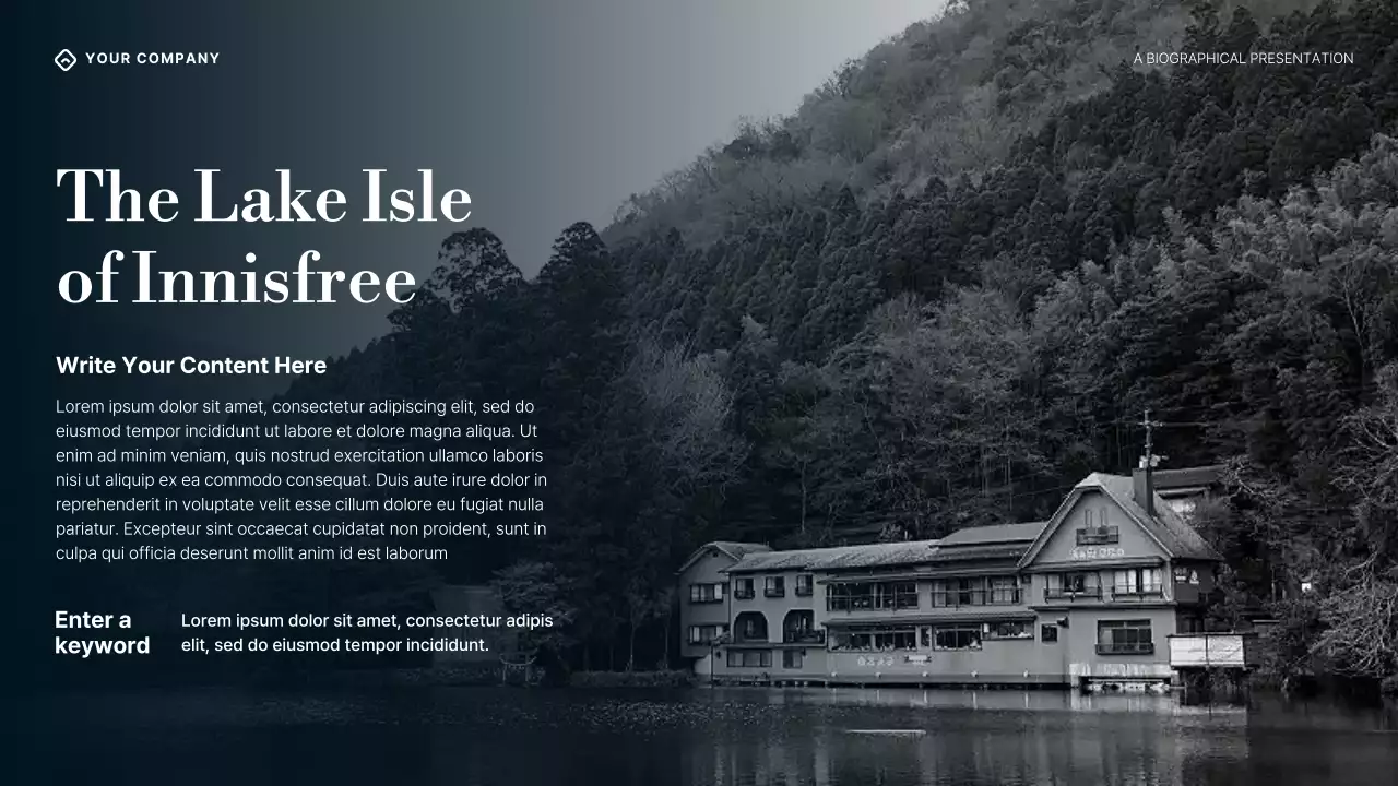 Purple Blue and Cream Gradient William Butler Yeats Biography Presentation