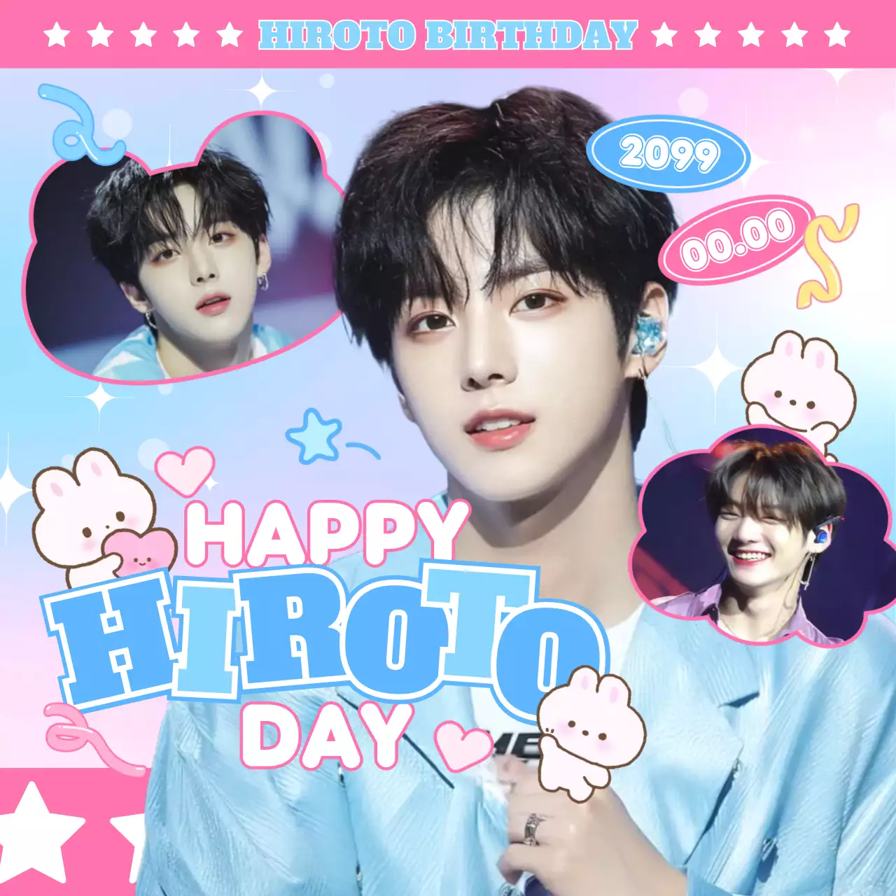 青 かわいい 誕生日 ポスター かわいいセンイル