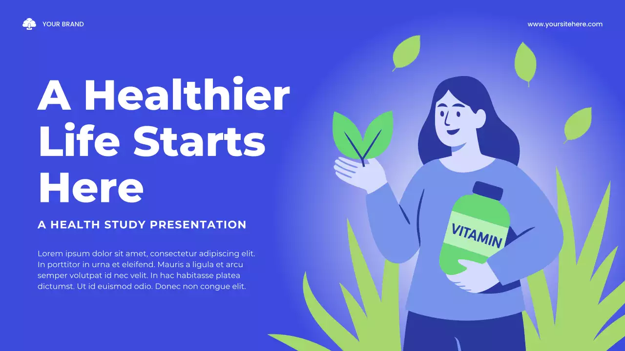 Blue and Green Illustrative Health Awareness Presentation