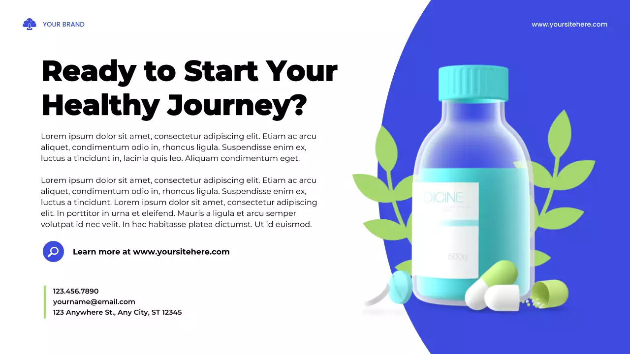 Blue and Green Illustrative Health Awareness Presentation