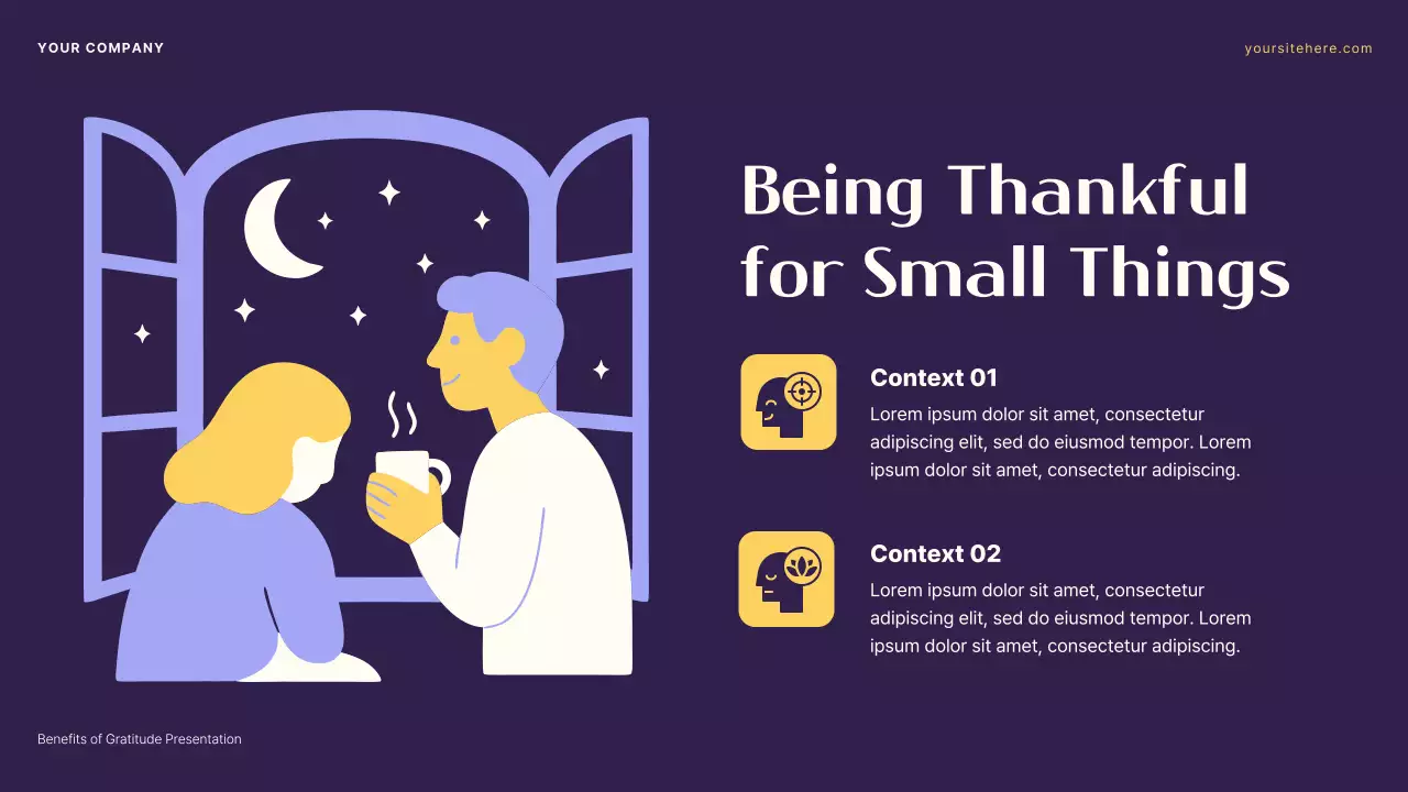 Purple and Orange Aesthetic Gratitude Values Presentation